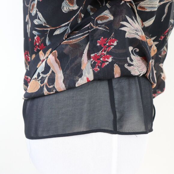 Anthropologie Maeve Size XS Odette Peasant Blouse Floral Print Black - Picture 9 of 11